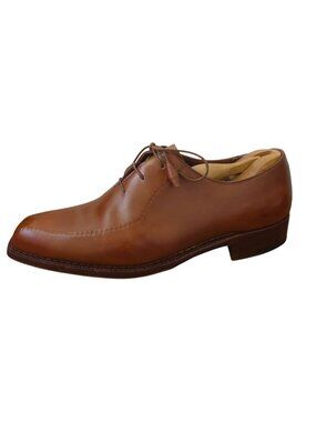 SILVANO LATTANZI Brown Handmade Men's Leather Oxford Dress Shoes Sz 7 UK - ITALY